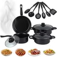 thumbnail image 1 of Juego de ollas y sartenes antiadherentes Juego de utensilios cocina 13 piezas con sartenes, tapas cacerola, cuchara, espátula y accesorios para cocina casera, utensilios antia, 1 of 6