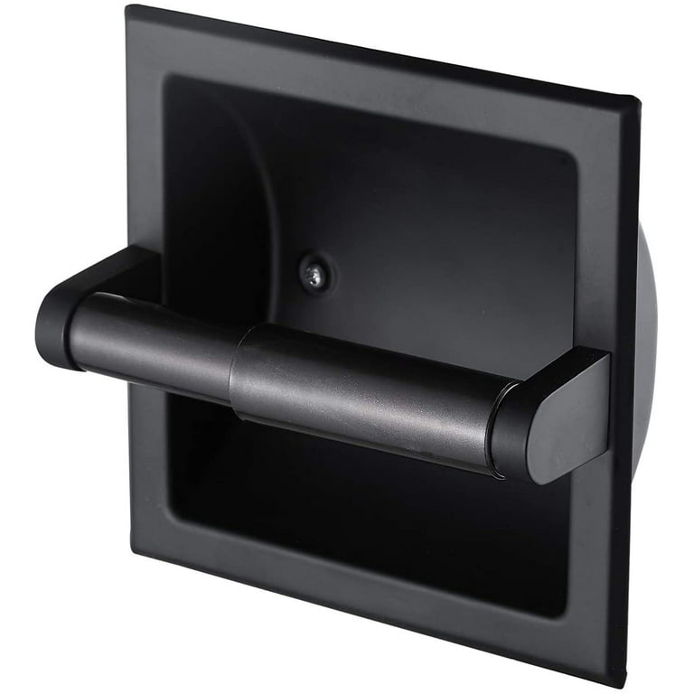 Matte Black Recessed Toilet Paper Holder Wall Mounted Toilet Paper Holder,  Built-In Toilet Paper Roll Dispenser For Bathroom, Fits Bathroom Toilet  Paper Holder Includes Rear Mounting Bracket 