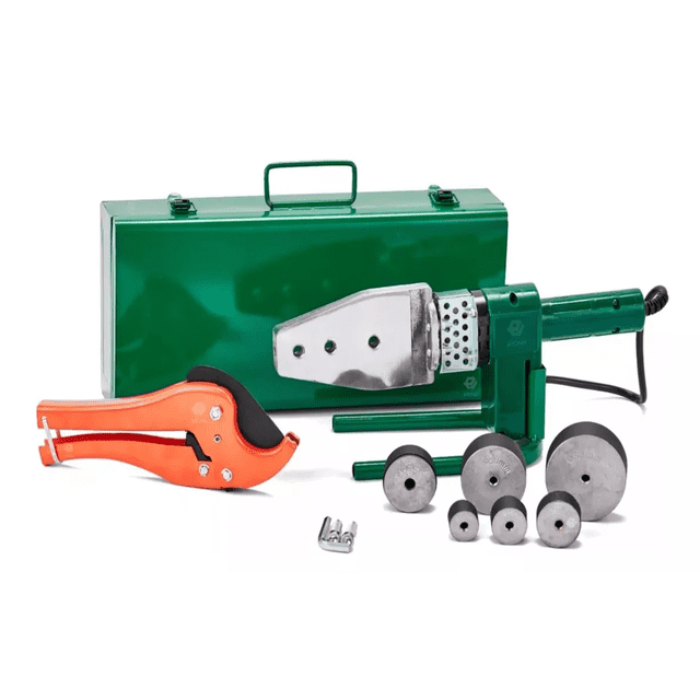 Kit De Termofusor verde Con 6 Dados Tijeras naranja Estuche Metalico verde 110v