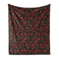 thumbnail image 1 of Abstract Soft Flannel Fleece Throw Blanket, Rose Swirls Ivy Plants Dark Mysterious Forest Themed Pattern, Cozy Plush for Indoor and Outdoor Use, 50" x 70", Charcoal Grey Ruby, by Ambesonne, 1 of 6