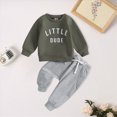 thumbnail image 2 of HCNTES Baby Boy Winter Clothes Boy Clothes Winter Toddler Boy Outfits Long Sleeve Hooded Pullover Colorblock Sweatshirt + Pants 2Pcs Outfits Set, 2 of 5