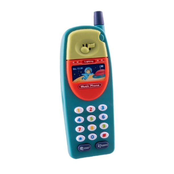Juguetes musicales con sonidos para bebés, teléfono para bebés, juego de simulación, juguete sensorial, educación temprana Azul claro