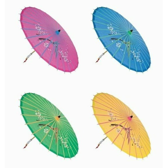 "Assortment or six (6) 30"" Large Asian Silk Umbrella / Parasol"