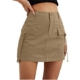 thumbnail image 3 of Mini faldas cargo para mujer Y2k algodón cintura baja falda cargo con bolsillos, 3 of 4