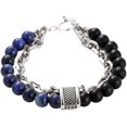 thumbnail image 1 of LinYooLi Cuff Bracelet for Men Natural Stones Frosted Beads Chain Personality Trendy Daily Accessory Gift for Father Boyfriend Son, 1 of 7