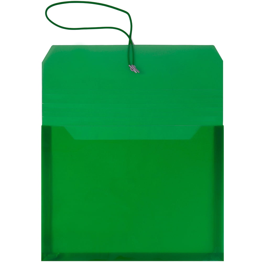 JAM Paper Plastic Expansion Envelopes with Elastic Band Closure, Letter Booklet, 9 3/4 x 13 with 2.5' Expansion, Assorted Colors, 6/Pack