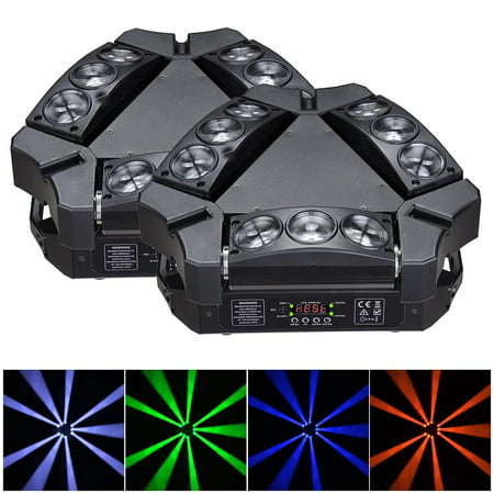 9x10W 4in1 Mini LED Spider Moving Head Light RGBW DMX Stage Bar KTV Disco Party (Pack of