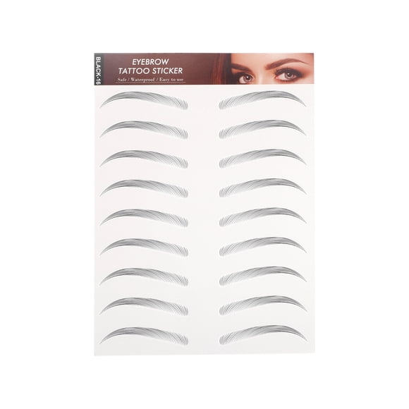 Unique Bargains Tatouage Simulation Sourcils pour Femmes 1 Pce Montagnes Lointaines, Noir