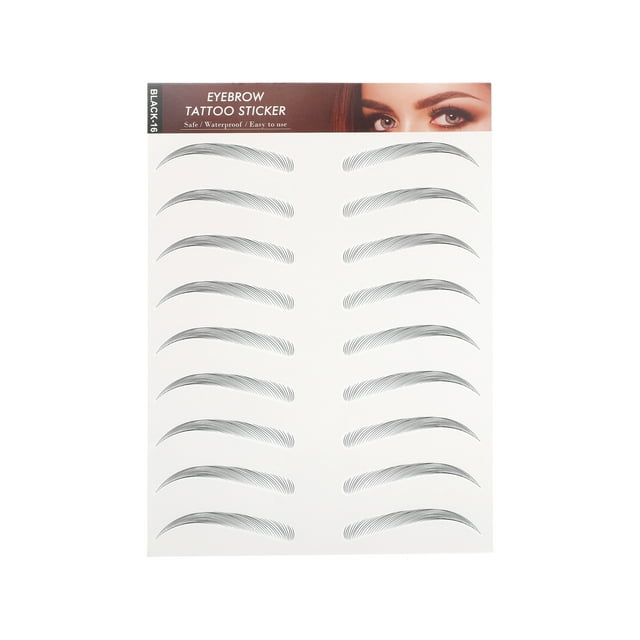 Unique Bargains Tatouage Simulation Sourcils pour Femmes 1 Pce Montagnes Lointaines, Noir