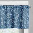 thumbnail image 3 of Ambesonne Surfboard Valance Pack of 2, Ocean Waves Doodle, 54"X18", Blue White, 3 of 5
