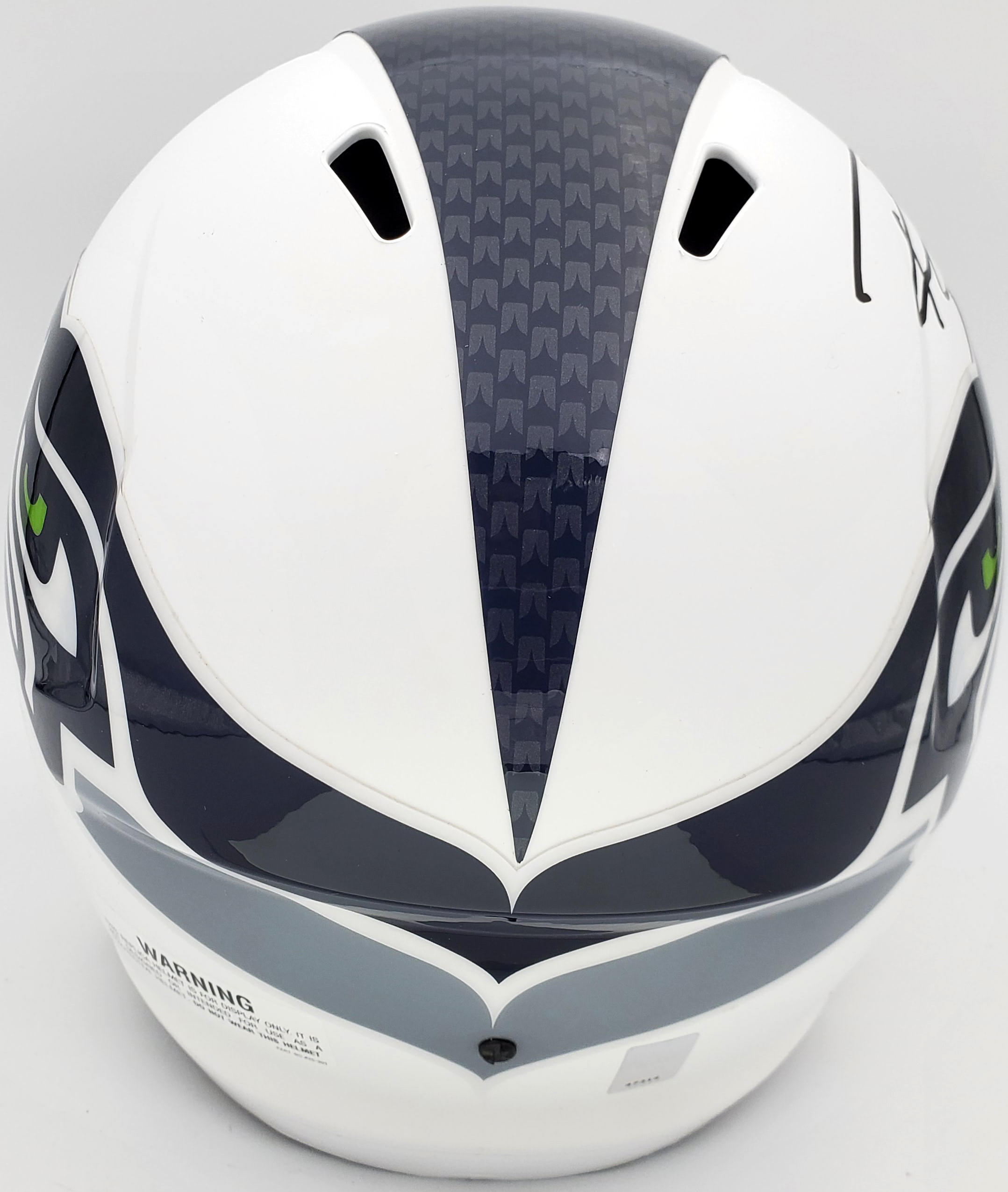 Russell Wilson Autographed Seattle Seahawks Flat Matte White Full Size Speed Replica Helmet RW Holo 178958