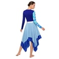 thumbnail image 2 of Raenseen Women Liturgical Praise Dance Dresses Long Sleeve Worship Dancewear Royal Blue S, 2 of 5