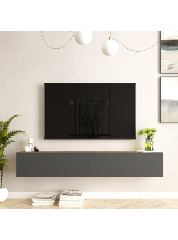 Locelso - FR8 - Atlantic Pine, Anthracite - TV Stand