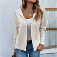 thumbnail image 4 of REDHOTYPE Cardigan à Col Rond pour Femme, Chandail Ample Décontracté Uni à Manches Longues, 4 of 6