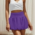 thumbnail image 2 of Ruimatai Women's Y2K Sexy Mini Skirt Solid Bubble Hem Flared A-Line Short Skirt Casual Party Clubwear Polyester Summer Spring Outfit, 2 of 5