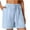 Blue, variant on Shorts for Women Drawstring Elastic High Waist Casual Cotton Linen Shorts Summer Plus Size Wide Leg Pants with Pockets