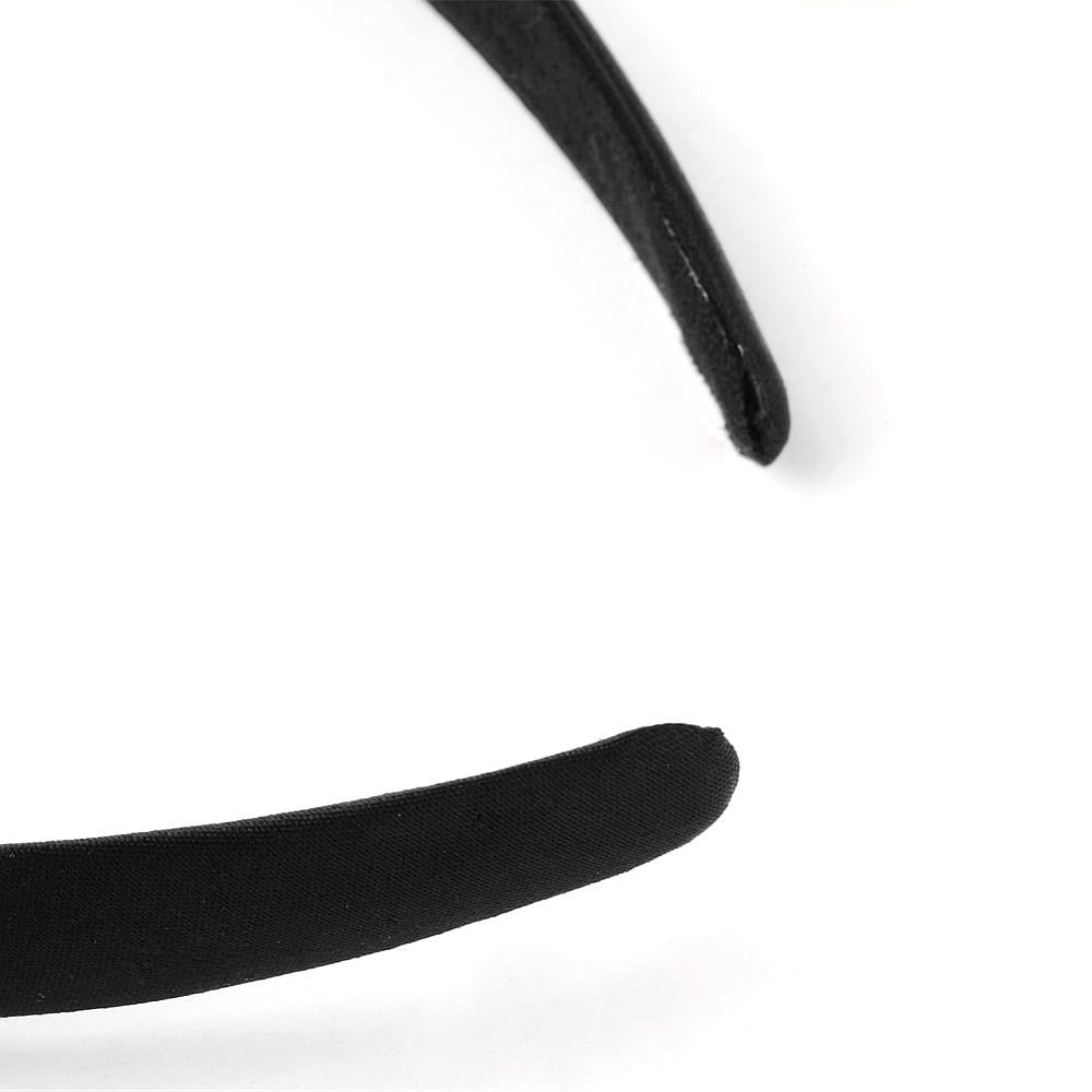 Plastic Hair Bands with Cloth Covered Black 24~24.5mm Inner Diameter: 105~125mm