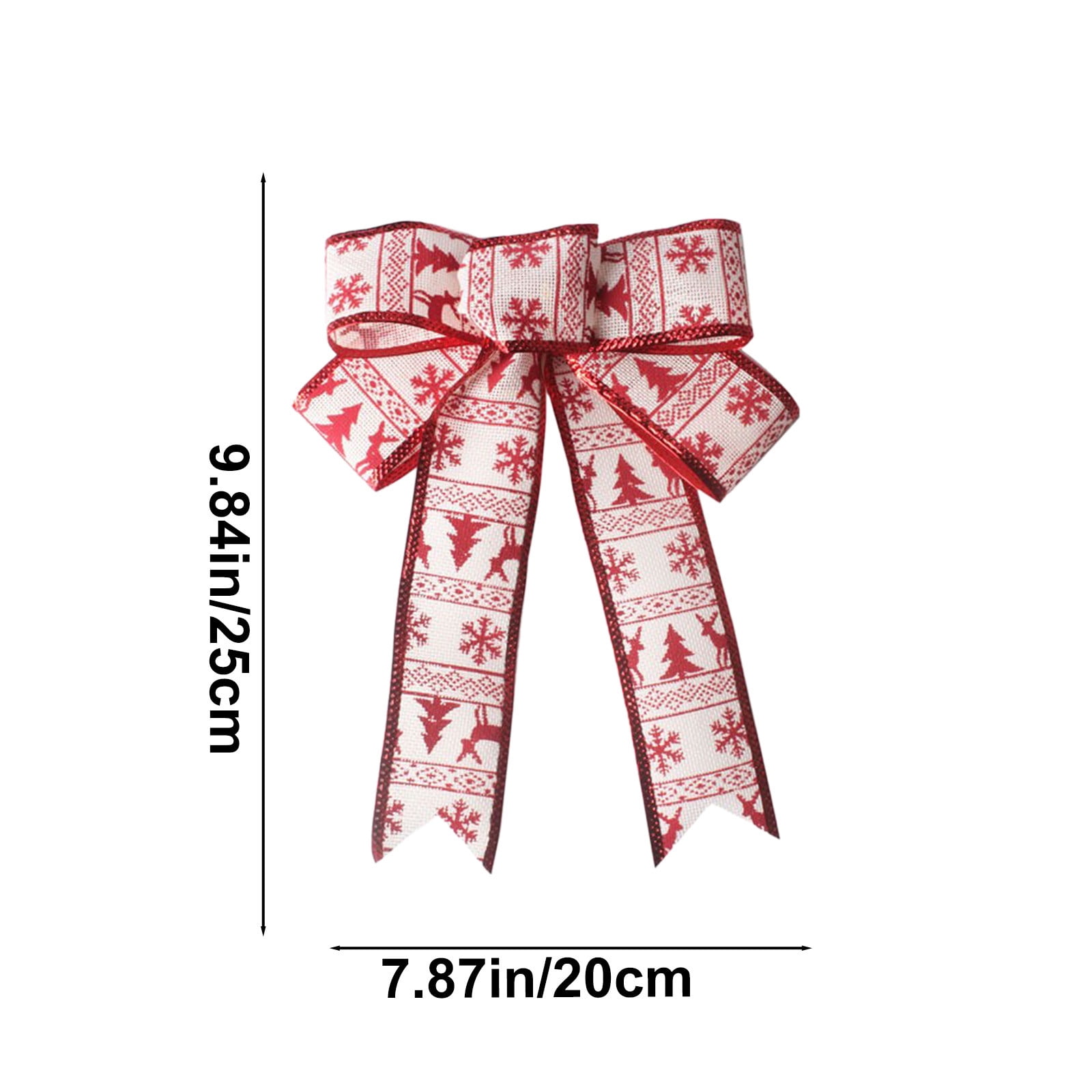 Nœud Géant Pour Sapin De Noël - Décoration Murale Ou De Porte - 65x105 Cm - Ruban Satiné - Pour Intérieur Et Extérieur - 8
