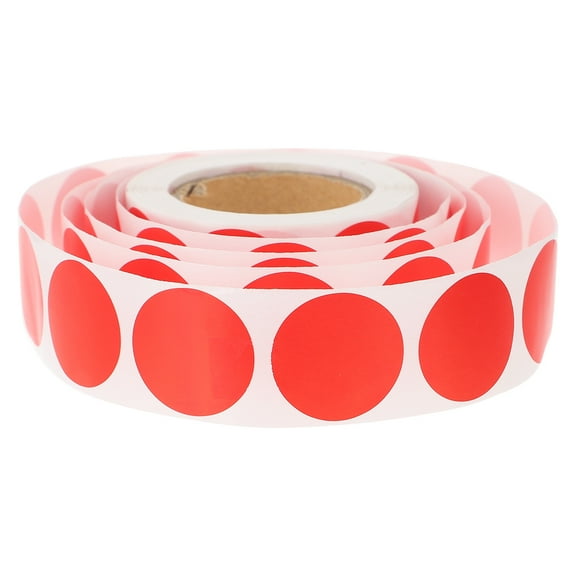 LEORX 500 Labels Dot Sticker Label Red Paper Labeling Box