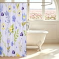 thumbnail image 3 of Erosebridal Ladybug Shower Curtain 72Wx84L,Transitional Floral Bathroom Shower Curtain,Lavender Green, 3 of 5