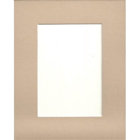 Pack of 5 16x20 Tan Picture Mats with White Core Bevel Cut for 11x14 Pictures