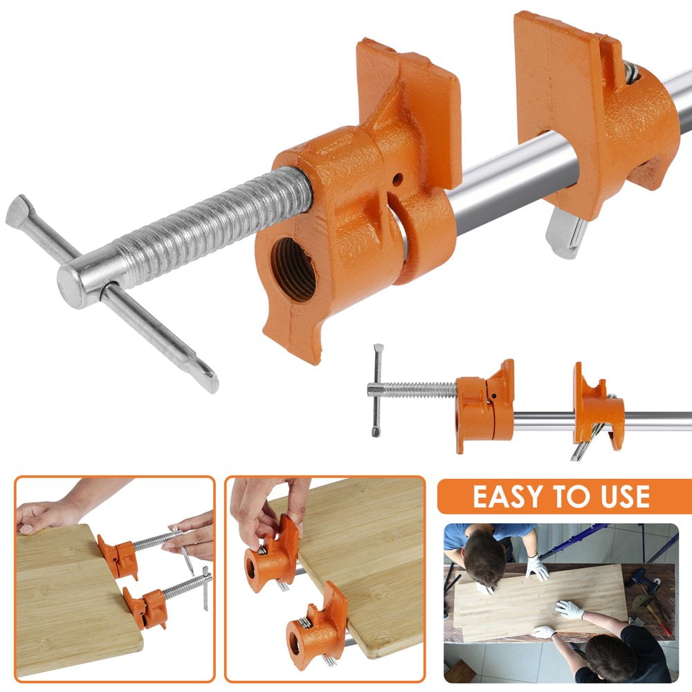 2PCS 1 2 Inch Pipe Clamps Fits 1 2inch Black Tube Clamp Set Durable Woodworking Assembly Clamp Adjustable Wood Clamp Fixture for Woodworkers Carpenter Walmart
