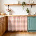 thumbnail image 5 of Buffalo Plaid Small Cabinet Curtains 10"W x 11"L, Farmhouse Orange Checkered Vintage Rustic Sink Skirt Dust-Proof Short Curtain for Bathroom Vanity Storage Cubby Desk, Self Adhesive Privacy Drapes, 5 of 9