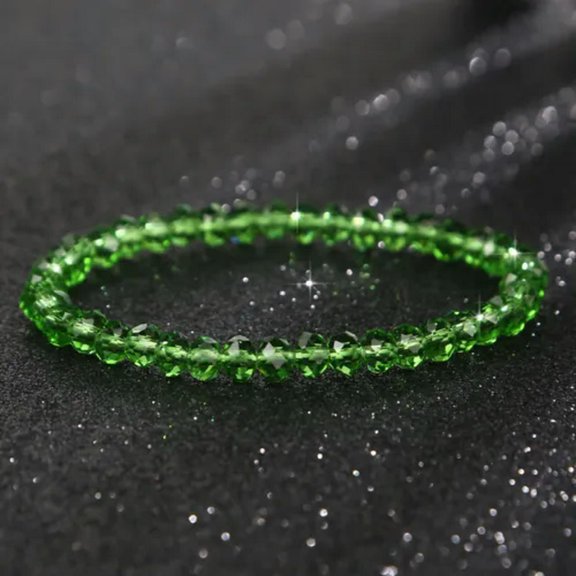 HOOUN Artificial Shiny Stone Strand Bracelets Beaded Bracelet Crystal Women Jewelry-green