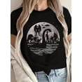 thumbnail image 1 of Women'S Fashion T-shirt, Women'S Casual Crew Neck T-shirt, "Round Camouflage Monster Silhouette" Cartoon Print, Fashion Casual Spring/Summer Sports Short Sleeve Top, 1 of 6