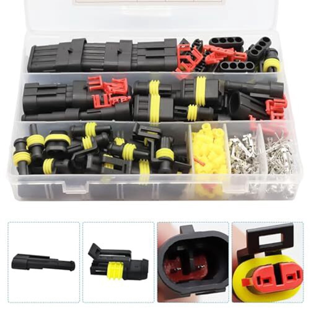 ZZlann 352Pcs 12V Waterproof Electrical Wire Connector Terminal Kit 1/2/3/4 Pin Car Accessories