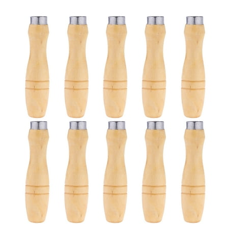 

10Pcs Durable Wooden Handle for File Cutting Tool Craft Artwork Cutting DIY (Medium 6.2 Inner Hole For 8 Inch File)