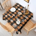 thumbnail image 2 of Orange and Black Plaid Christmas Snowflake Pattern Square Tablecloth,Waterproof Square Table Cover,Wipeable Spillproof Washable Table Cover for Home Kitchen Party Decor 42"X42"(107x107cm), 2 of 6
