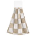 thumbnail image 7 of Haosy 2 Pack Kitchen Wash Cloths with Hanging Loops Absorbent Absorbent Quick Drying Hand Towels, Beige Brown White Checkered, 7 of 7