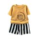 thumbnail image 1 of Camiseta de Cuello Redondo de Manga Corta Unisex Vestido Corto de Verano para Niños con Conjunto de Pantalones Cortos a Juego, Conjunto Corto para Niños, 1 of 5