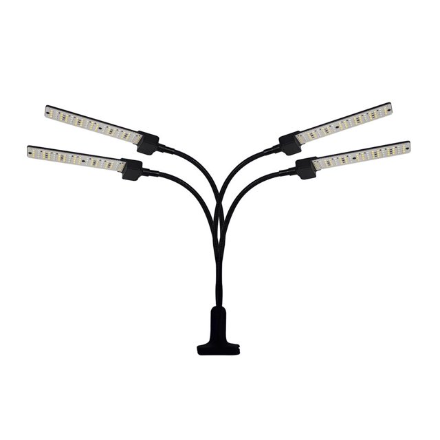 Tri Head Plant Grow Light 5 Engranajes Regulables Plant Grow Light 360 Grados Ajustable Led Grow Light Con Clip Plant Grow Lamp Con Apagado Automático 4/8/12H Temporizador Para Plantas De Interior Moyic HA027250-02