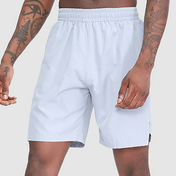 Timegard Running Shorts for Men Summer Athletic Active Loose Side Split Shorts Beach Casual Shorts Pockets