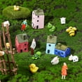 thumbnail image 3 of 4Pcs Resin Village House Miniature Fairy House Mini Resin House Fairy Cottage House Pink & Dark Blue & Light Blue & Red Fairy Cottage House DIY Decoration, 3 of 7