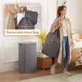 thumbnail image 3 of Cesta de ropa Lifewit de 100 litros con tapa y bolsa extraíble, color gris, 3 of 9