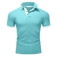 thumbnail image 5 of kamemi Men Polo Men's High Moisture Wicking Polo T Shirts(Light Blue,5XL), 5 of 5