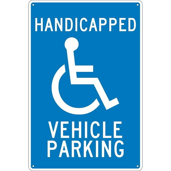 National Marker Parking Signs; Handicapped Vehicle Parking 18X12 .040 Aluminum TM10G