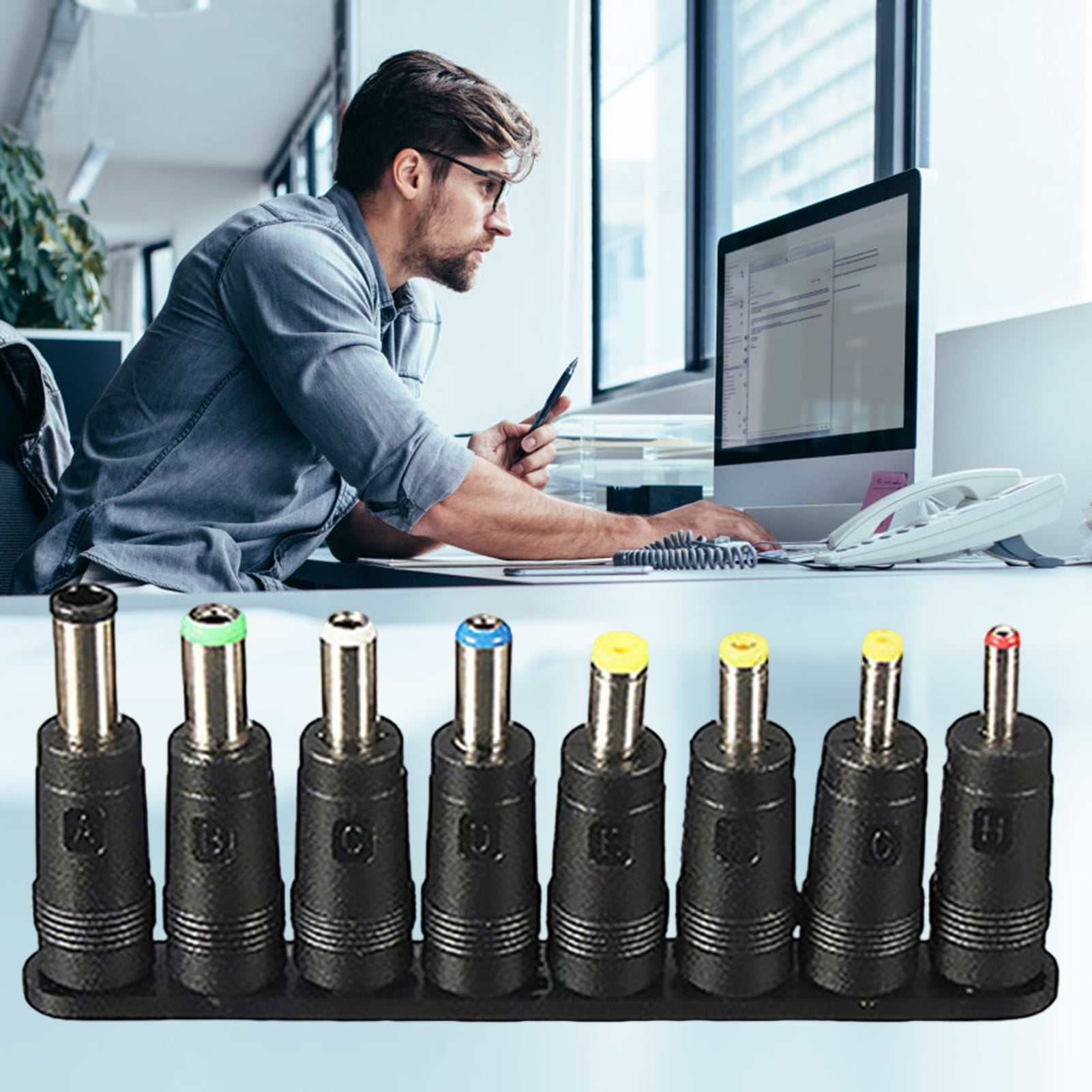 8 in 1 Universal AC DC Power Charger Adapter Tips for ACER ASUS HP