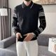 thumbnail image 4 of Suéter de punto cálido para hombre, jersey de punto polar con cuello, jersey de manga larga para hombre, jersey vintage de otoño e invierno, jersey original con cable, 4 of 4