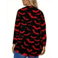thumbnail image 3 of Abcomgle 4xl Womens Halloween Shirts Cute Bat Graphic Shirts for Women Plus Size Crewneck Long Sleeve Tee Top for Women Holiday Fashion Halloween Outfits Women,5XL, 3 of 4