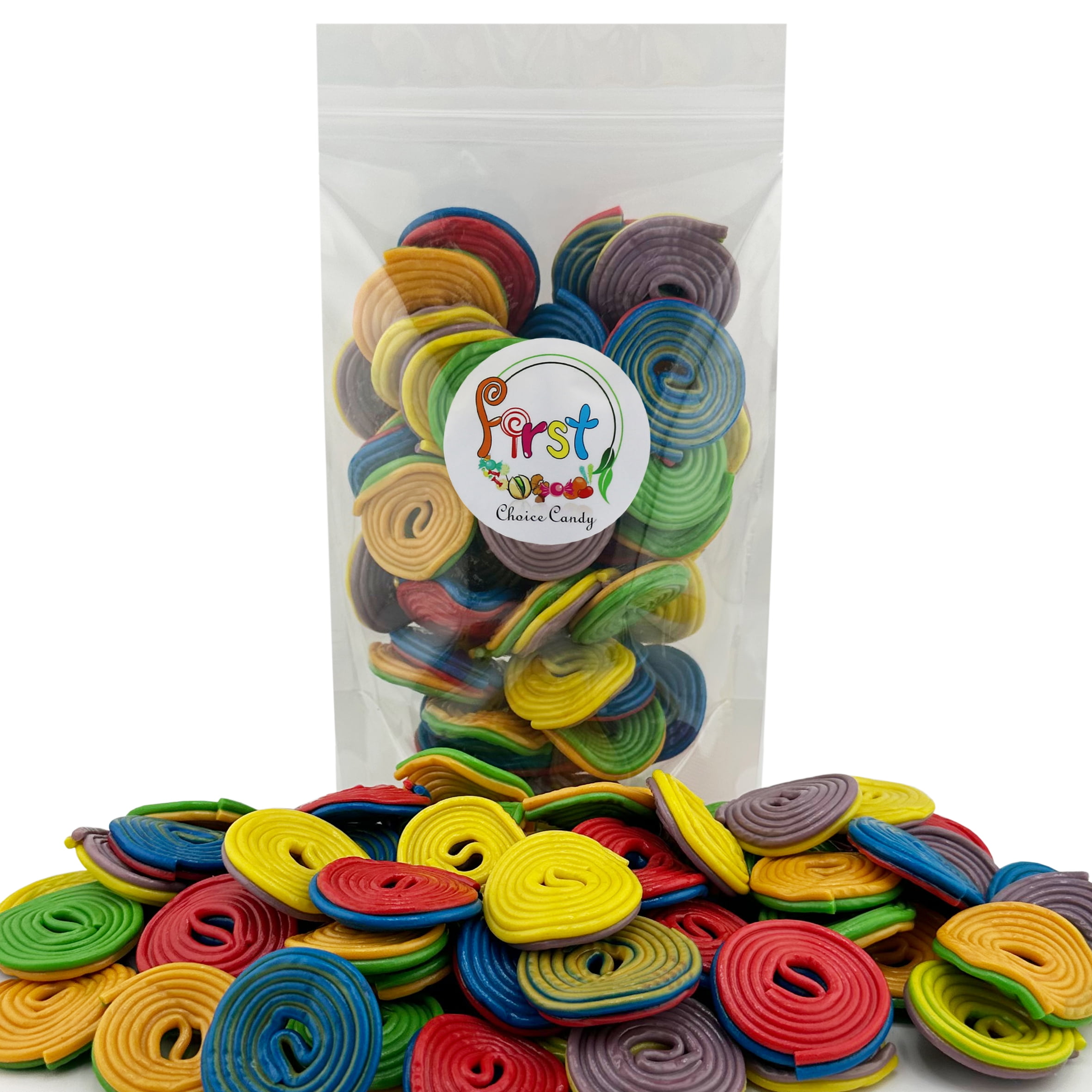 FirstChoiceCandy Licorice Wheels Gummy Candy (Two Faced Rainbow, 5 Pound)