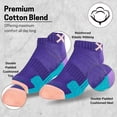 thumbnail image 2 of Odd Sox – Basix Purple Teal Peach Ankle Socks – Medium Unisex Size – Cushioned Cotton Blend with, 2 of 6