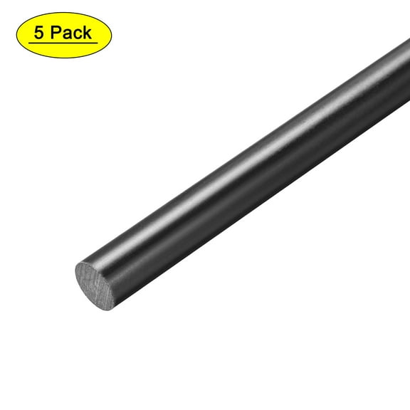 Uxcell Plastic Round Rod,3/32" Dia 20" Length,Black FRP Fiberglass Round Rod Engineering Plastic Bar 5Pcs
