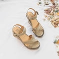 thumbnail image 3 of Kukoosong Sandals Women New Summer Fashion Wedge High Heels Buckle Suede Sandals Shoes Wedge Sandals for Women Beige 38, 3 of 6