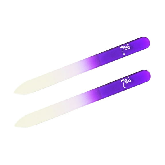 786 Cosmetics Purple Nail Files - 2 Piece Crystal Glass Nail Files Set