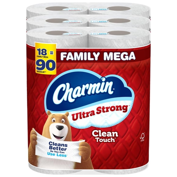 Papel higiénico Charmin Ultra Strong Clean Touch, 18 mega rollos