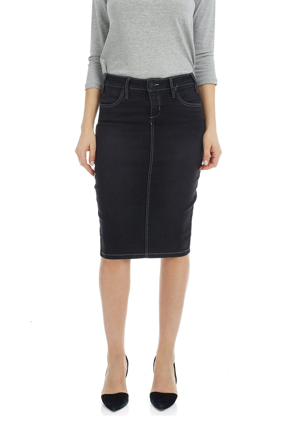 black jean skirt walmart